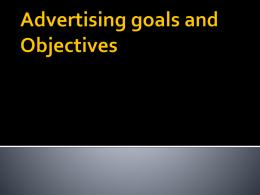 Advertising goals and Objectivesx