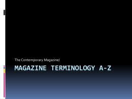 Magazine Terminology - The Contemporary Magazine