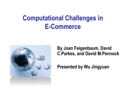 Computational Challenges in E-Commerce