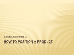 How to Position a Product.