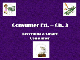 Consumer Ed. – Ch. 3