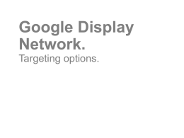 Google Display Targeting Presentation