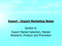 Export Marketing Notes - KV Institute of Management and