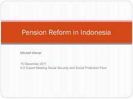 Pension Reform in Indonesia - Social Protection Platform