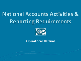 National Accounts Activities