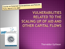 Lecture 3: Vulnerabilities Related to the Scaling Up of Aid and Other
