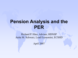 Pension Analysis and the PER - Richard P. Hinz and