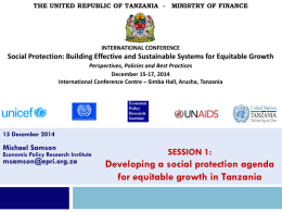 Developing a social protection agenda for equitable growth