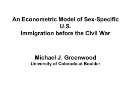 Module 12 An Econometric Model of Sex
