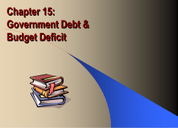 Chapter 15: Government Debt and Budget Deficits