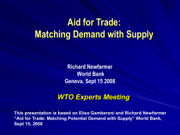 potential demand? - World Trade Organization