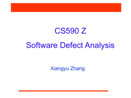 CS590F Software Reliability