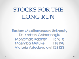 Stocks For the long run - FBE Moodle