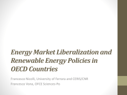 The Evolution of Renewable Energy Policy in OECD Countries