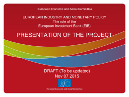 european investment bank - EESC European Economic and Social