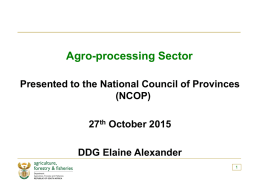 Agro-processing Sector