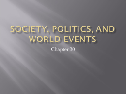 Society, Politics, and World Events