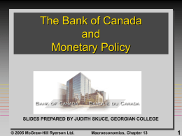 Chapter 13 The Bank of Canada and Monetary Policy