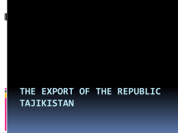 The export of the Republic Tajikistan