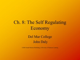 The Self Regulating Economy