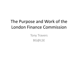 The purpose and work of the London Finance Commission