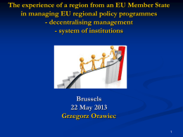 Managing EU regional policy programmes