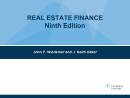 Real Estate Finance - PowerPoint presentation - Ch 02