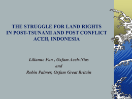 the struggle for land rights in post-tsunami and post