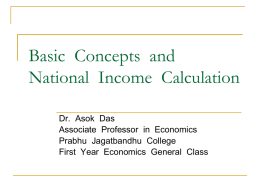 Basic Concepts and National Income Calculation