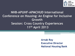 Mr. Arnab Roy, ED, National Housing Bank, India
