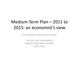 5) Medium Term Plan – 2011 to 2015