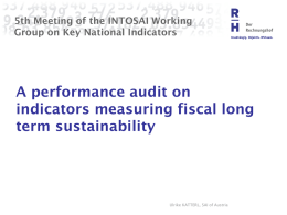 5th Meeting of the INTOSAI Working Group on Key National Indicators