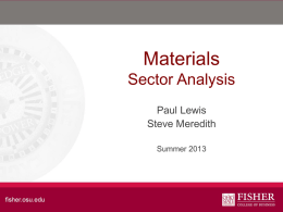Materials Sector Analysis - Fisher College of Business