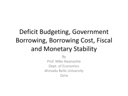 Deficit Budgeting, Government Borrowing, Borrowing Cost[1]