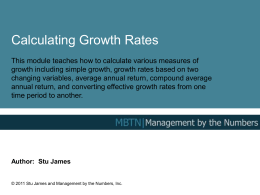 Growth Rates - Management By The Numbers