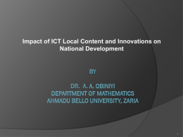 Impact of Indigenous ICT Innovation on National