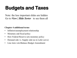 Budgets and Taxes