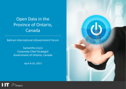 Ontario, 2013 - Bahrain International eGovernment Forum