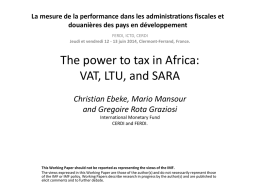 The power to tax in Africa: VAT, LTU, and SARA