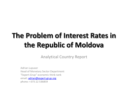 The Problem of Interest Rates in the Republic of Moldova