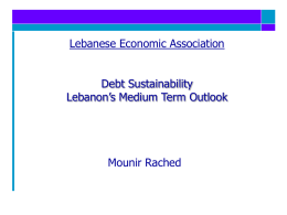 Debt Sustainability- Medium term Outlook