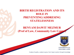 Presentation on birth registration in Africa