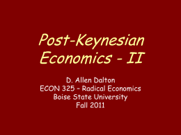Post-Keynesian Economics – II