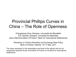 Provincial Phillips Curves in China – The Role of