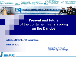 Container Service Development and Organization on the Danube