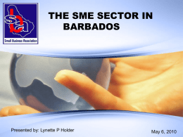 the sme sector in barbados : a developmental