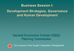 Presentation : Development Strategies, Governance and Human