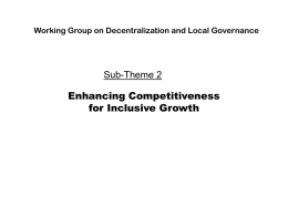 Enhancing Competitiveness for Inclusive Growth
