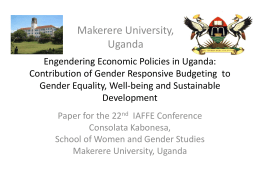 Engendering Economic Policies in Uganda
