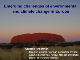 Emerging challenges of environmental and climate change in Europe